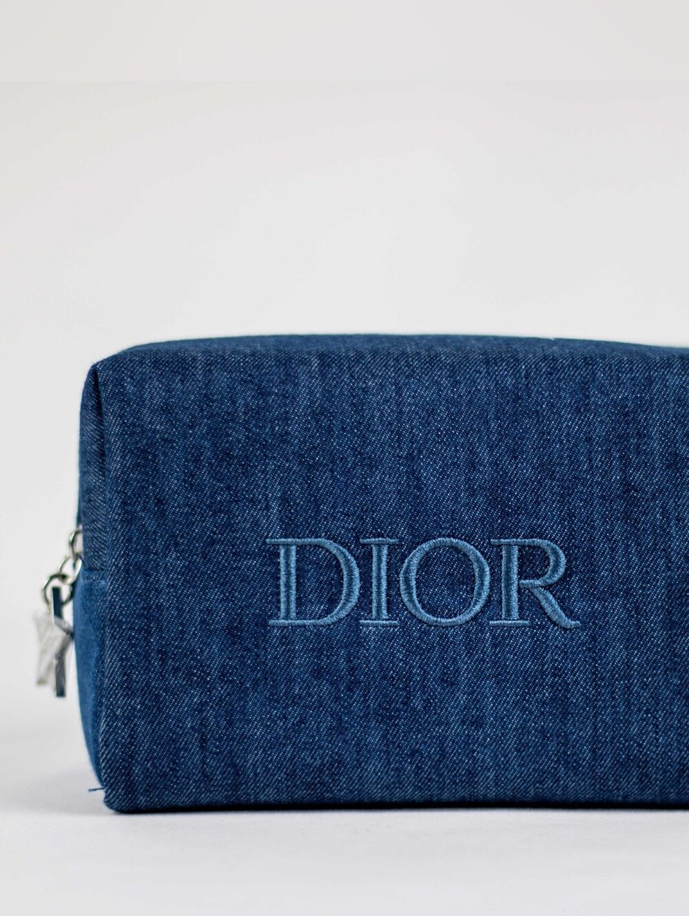 Nib! Dior Blue Denim cosmetic zipper pouch bag case